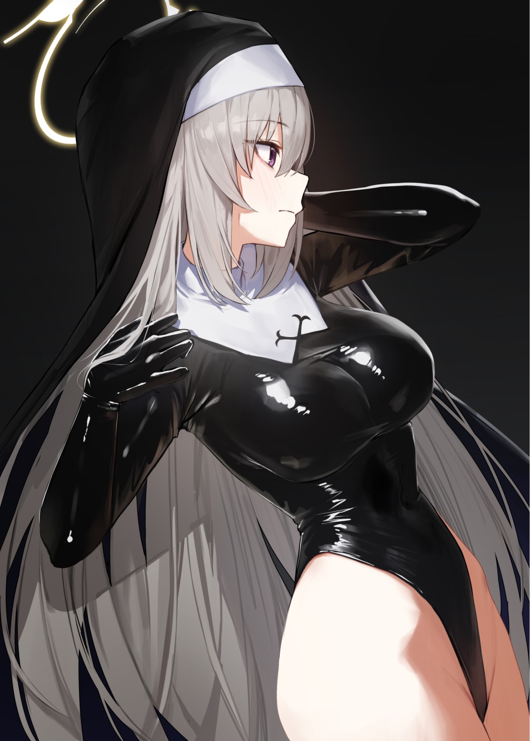 blue_archive gnns halo leotard nun utazumi_sakurako