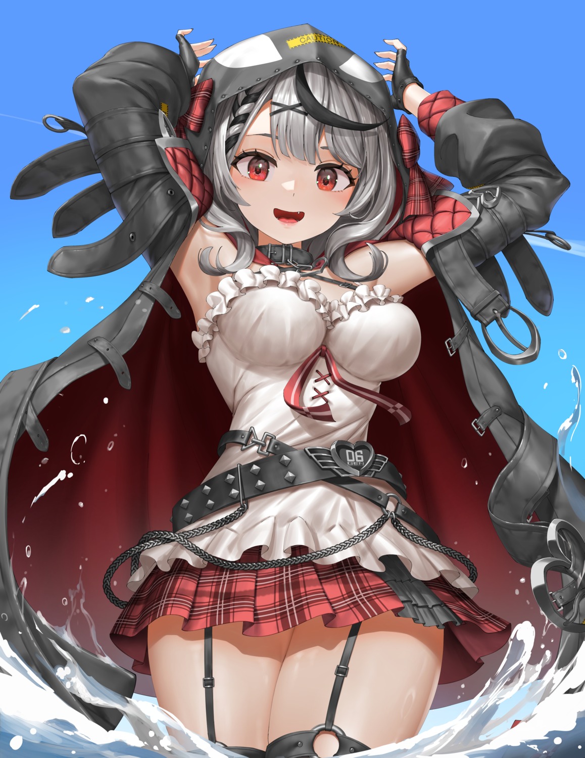 hololive sakamata_chloe skirt_lift stockings thighhighs wet zigaga