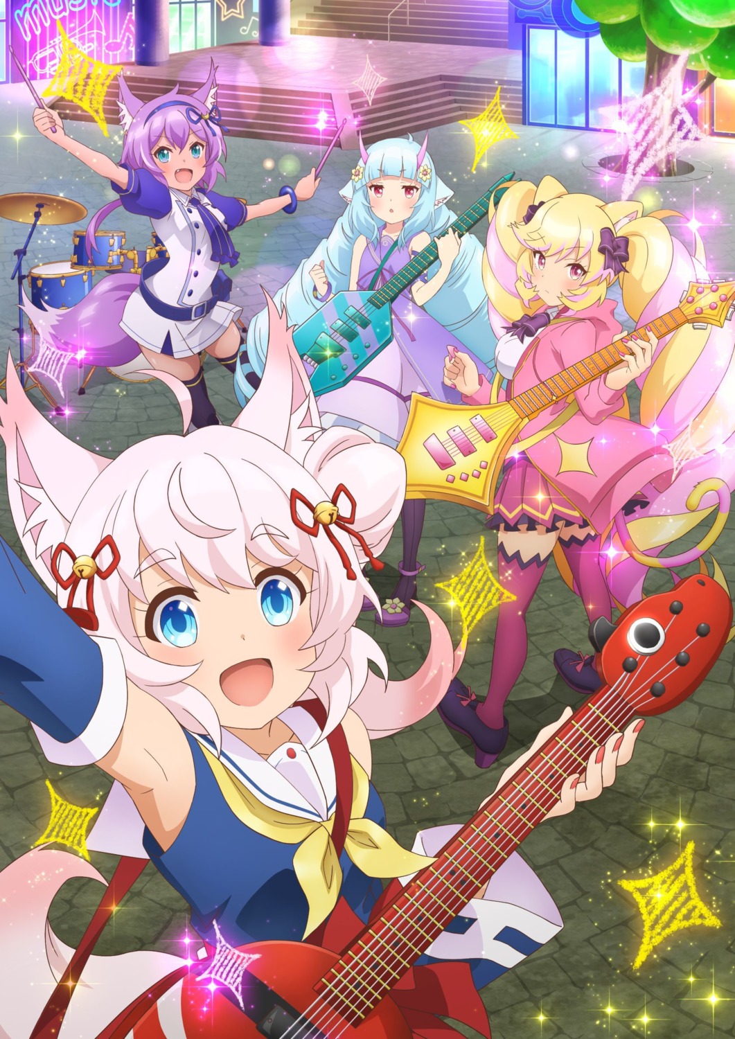 animal_ears delmin guitar heels horns howan kitsune mashima_himeko nekomimi ruhuyu show_by_rock!! show_by_rock!!_mashumairesh!! tagme tail thighhighs