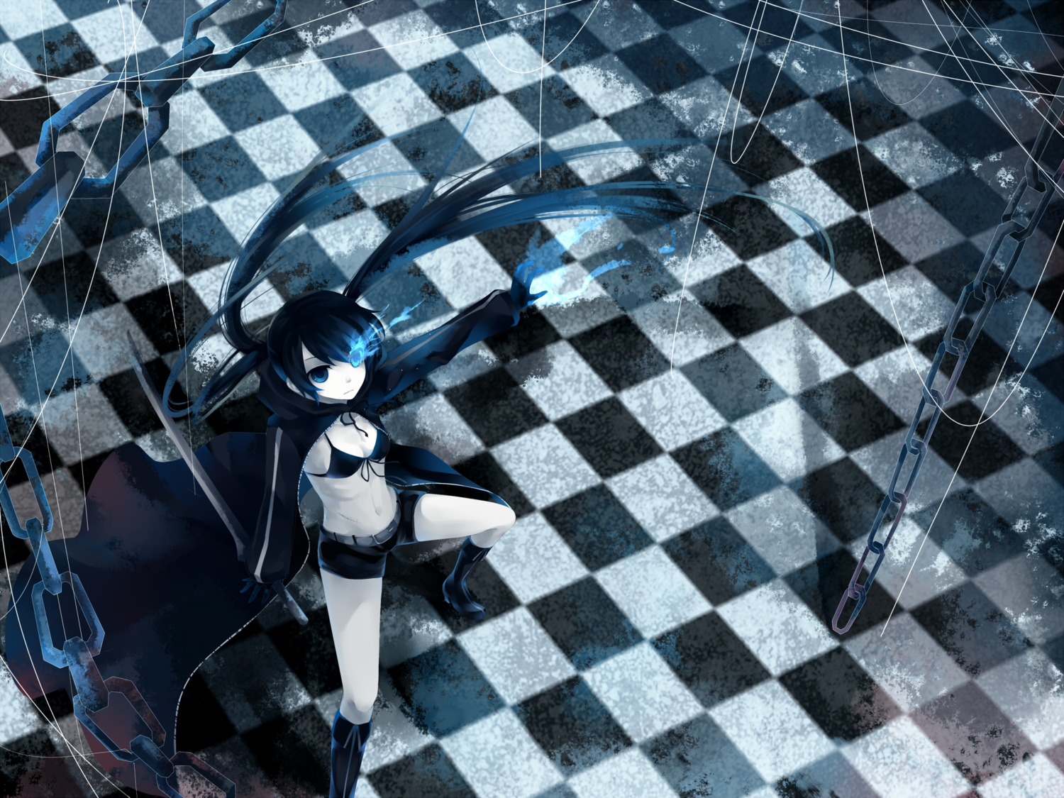 bikini_top black_rock_shooter black_rock_shooter_(character) dhiea swimsuits vocaloid