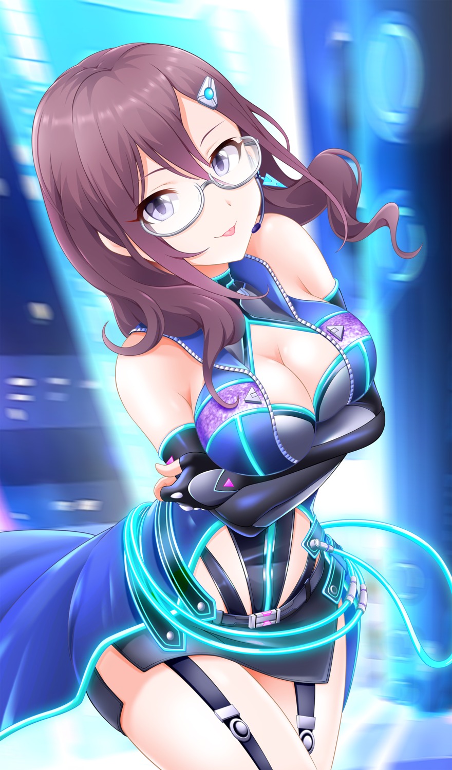 breast_hold eva_16-gouki megane the_idolm@ster the_idolm@ster_cinderella_girls yagami_makino