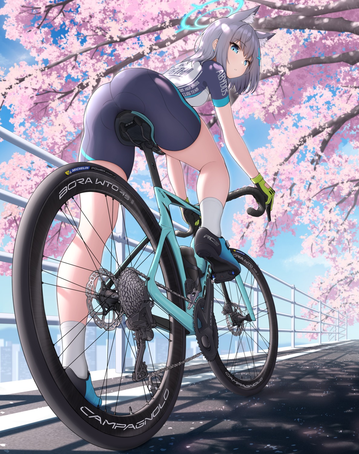 animal_ears ass bike_shorts blue_archive halo nekomimi sunaookami_shiroko topgear