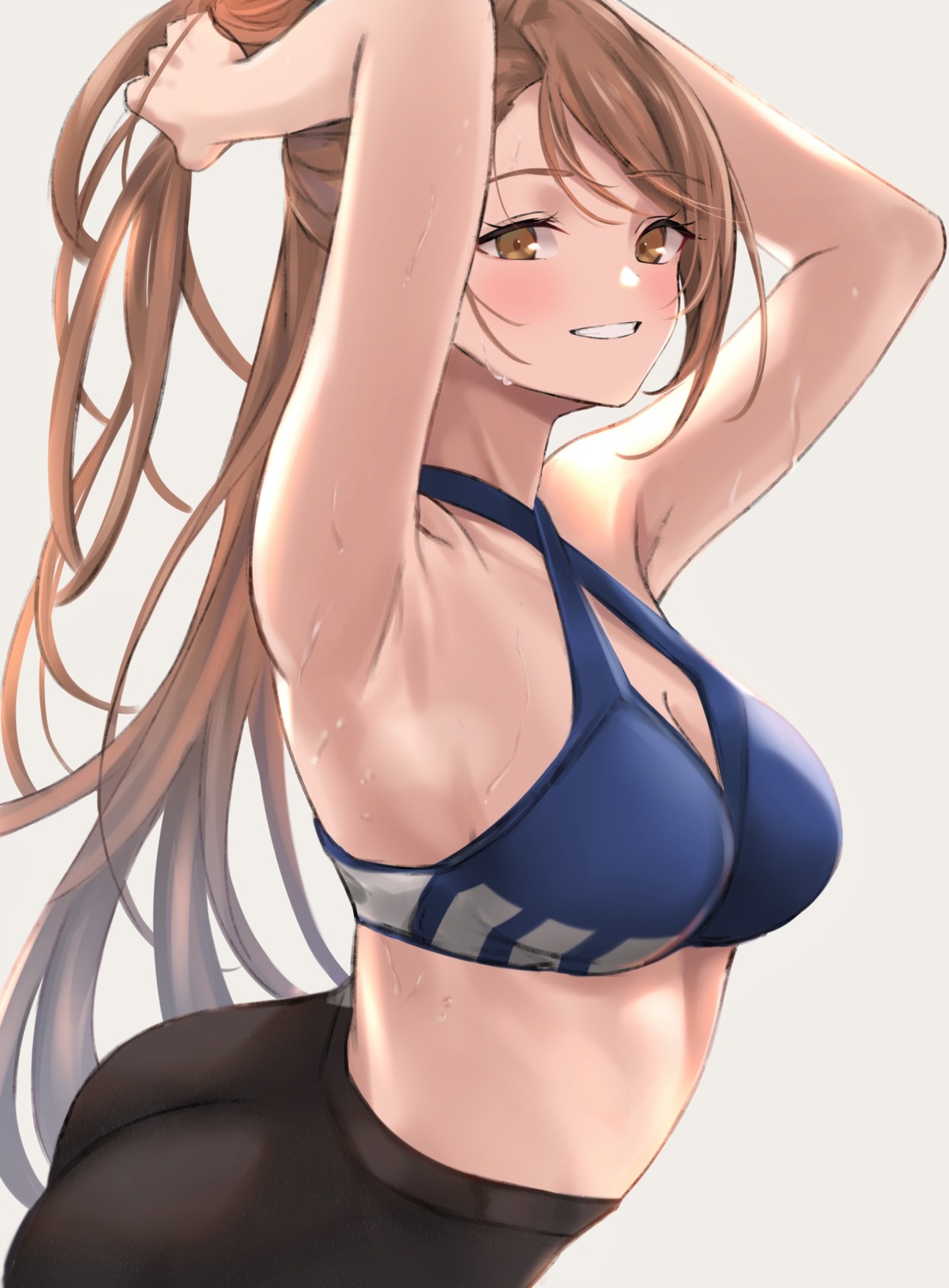 ass beatrix_(granblue_fantasy) bike_shorts bra cleavage granblue_fantasy renzu_(lens_02) wet