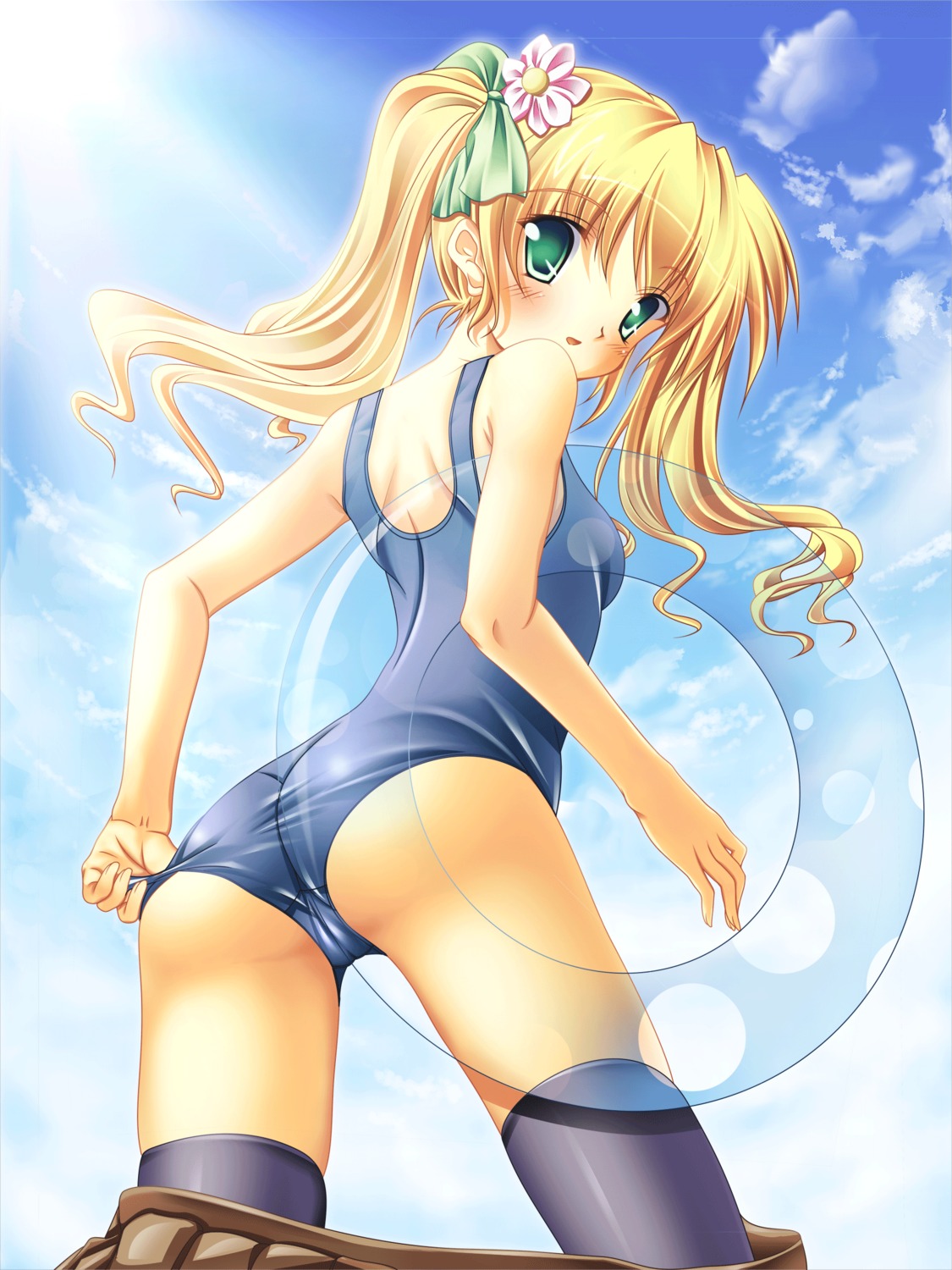 ass momo_at_ten school_swimsuit swimsuits thighhighs