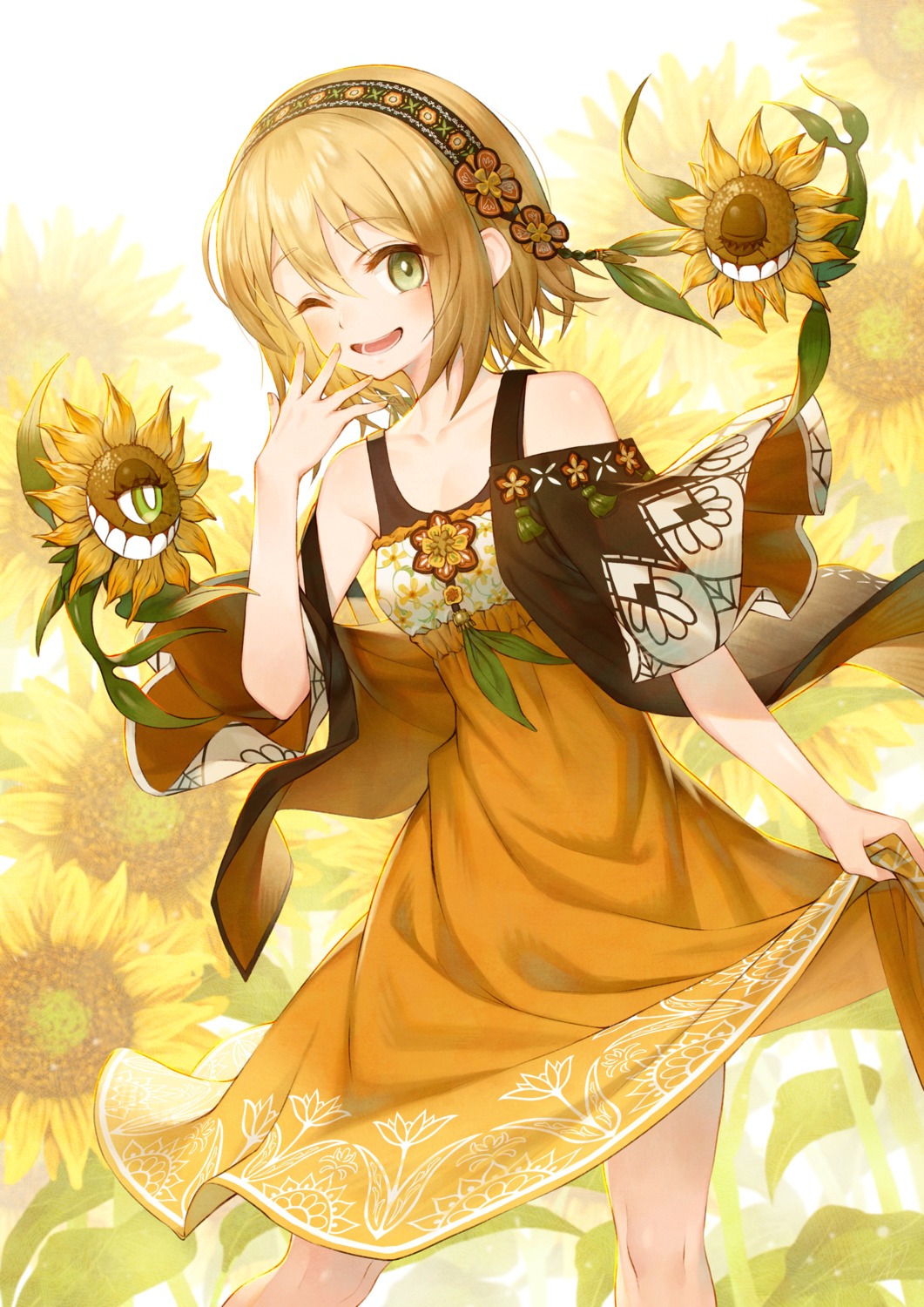 dress sho_(sumika) skirt_lift summer_dress