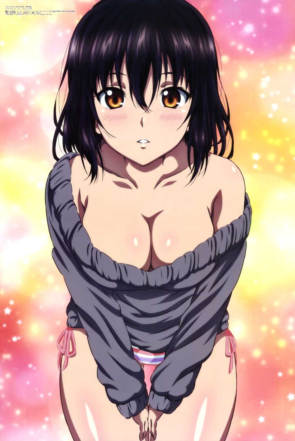 furukawa_hideki himeragi_yukina no_bra open_shirt pantsu shimapan strike_the_blood string_panties sweater