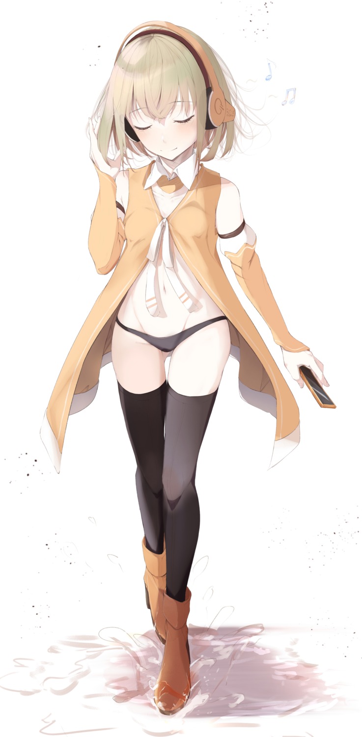 headphones kisaragi_yaya pantsu thighhighs