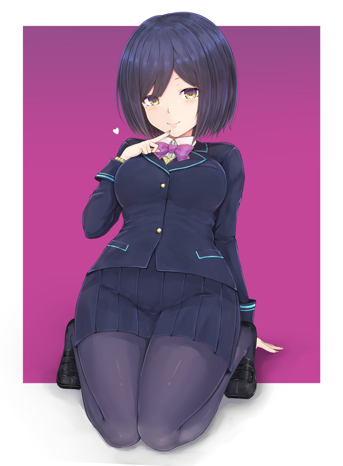 nijisanji pantyhose seifuku shizuka_rin shouju_ling sweater