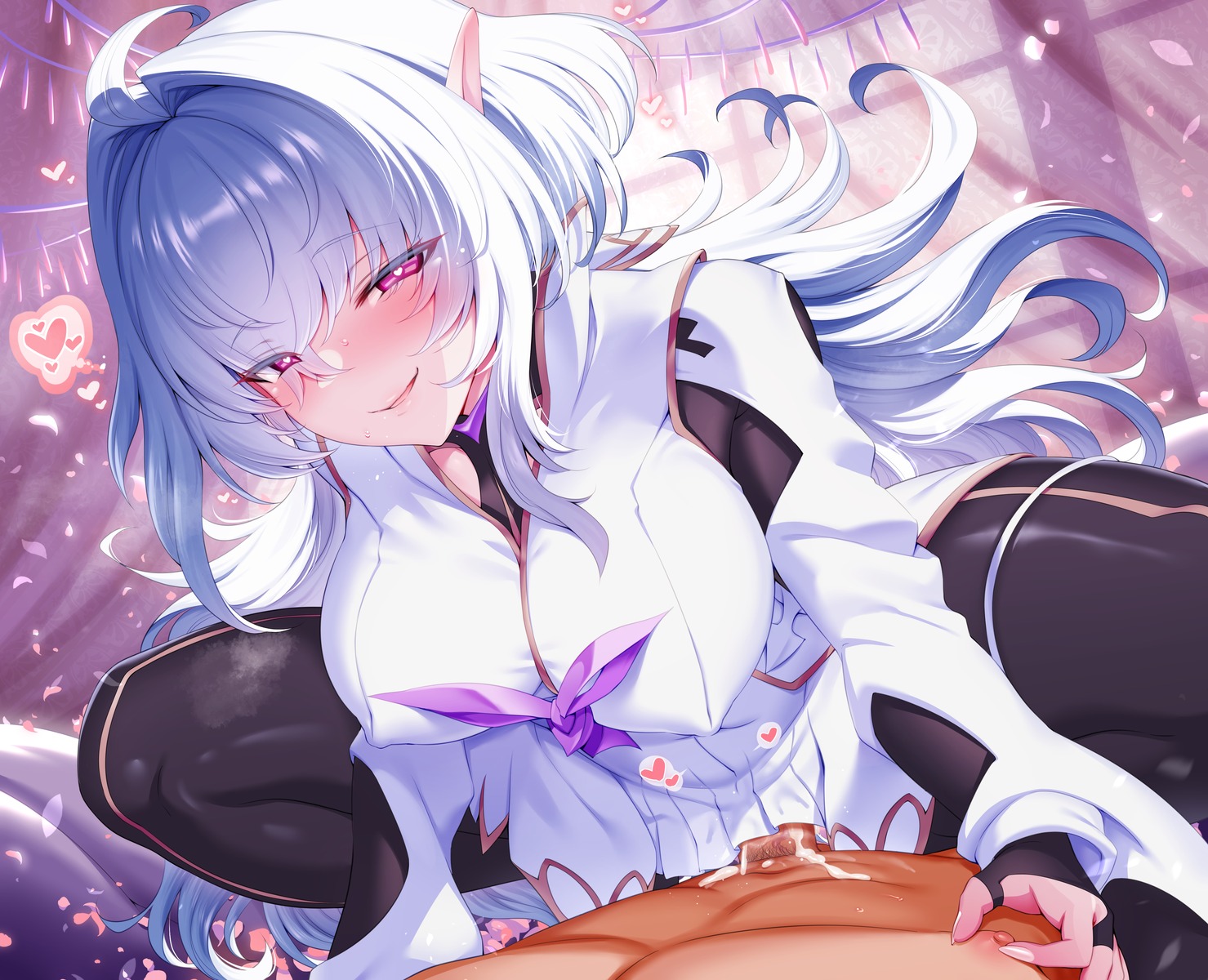 censored cum erect_nipples fate/grand_order merlin_(fate/prototype) nipples penis pointy_ears pubic_hair pussy_juice rogia sex