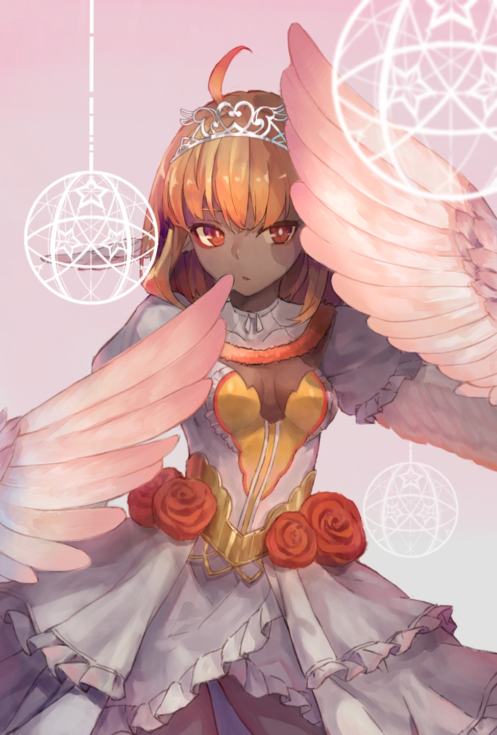 cleavage dress kobuta monster_girl wings