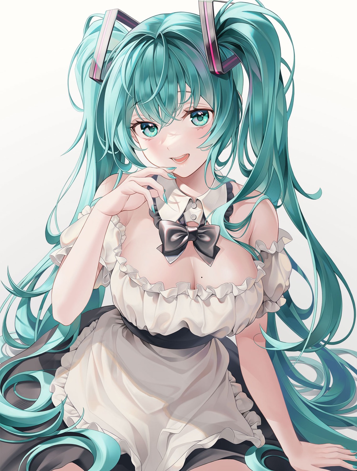 cleavage hatsune_miku maid myless no_bra vocaloid