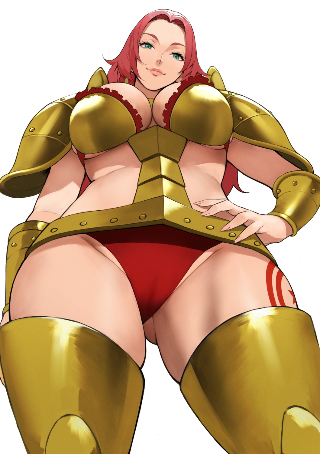 armor baccarat_(one_piece) bikini_armor cleavage one_piece pantsu tattoo thighhighs yoshio_(55level)