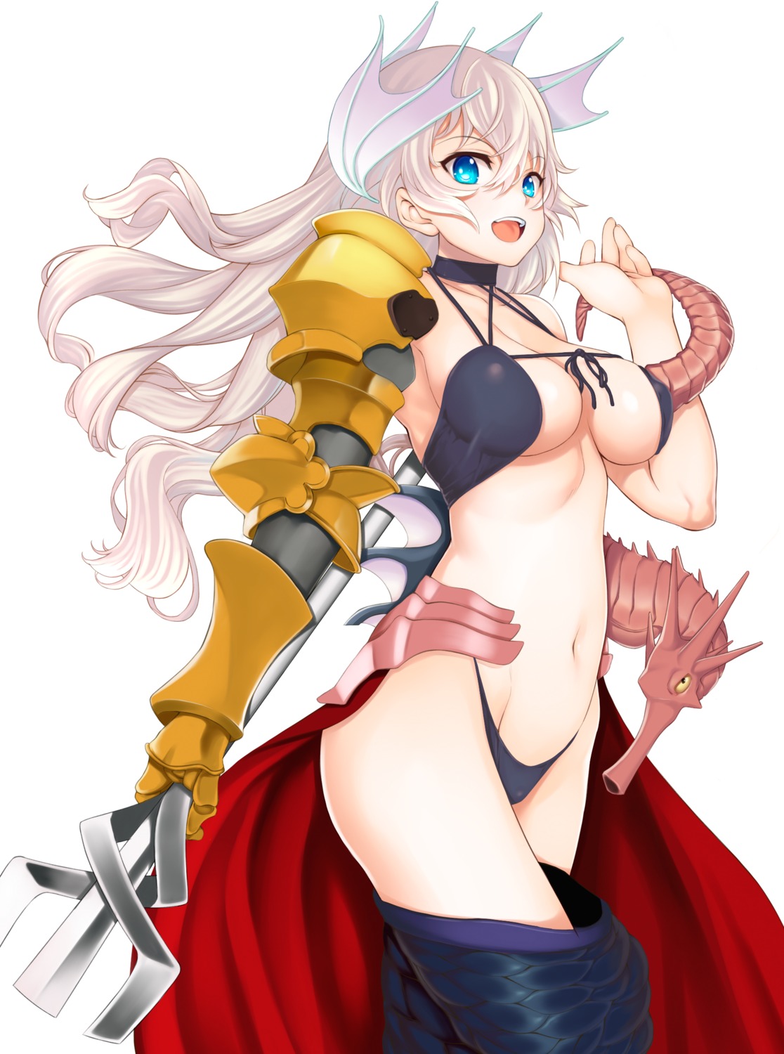 armor bikini cleavage dungeons_&_princess kanna_kanaki swimsuits thighhighs underboob weapon