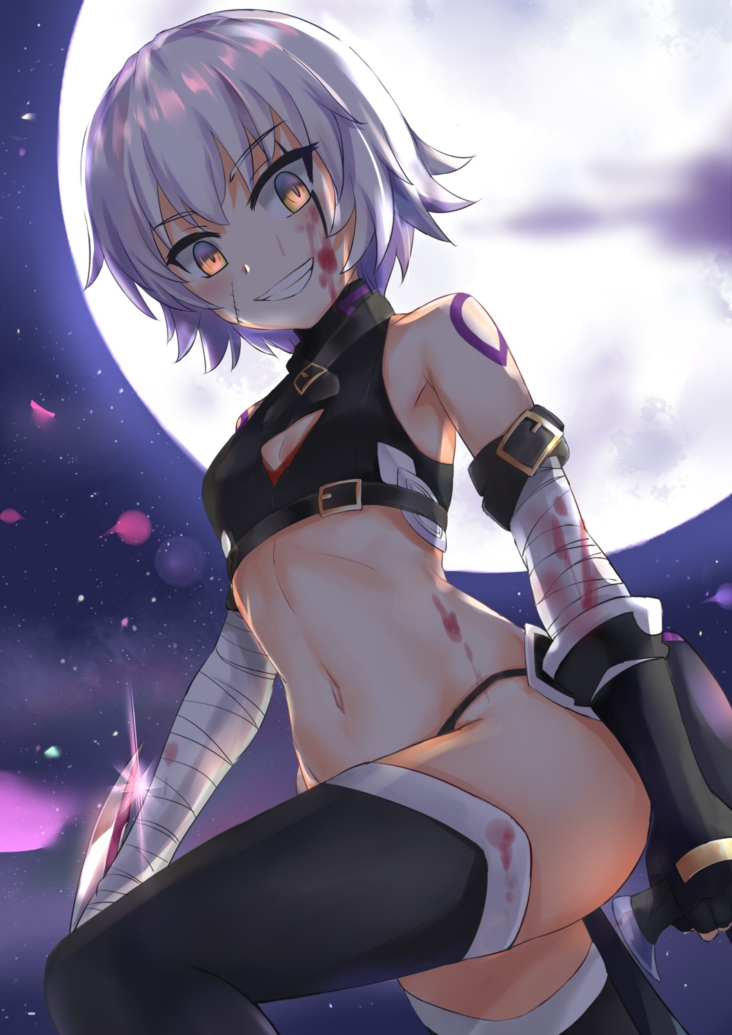 bandages blood fate/apocrypha fate/grand_order fate/stay_night jack_the_ripper koi0806 tattoo thighhighs weapon