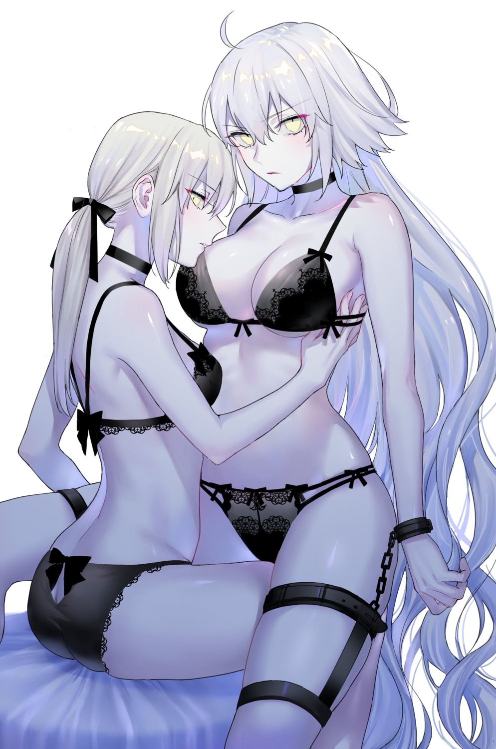 ass bondage bra fate/grand_order garter jeanne_d'arc jeanne_d'arc_alter_(fate) nipi27 pantsu saber saber_alter yuri