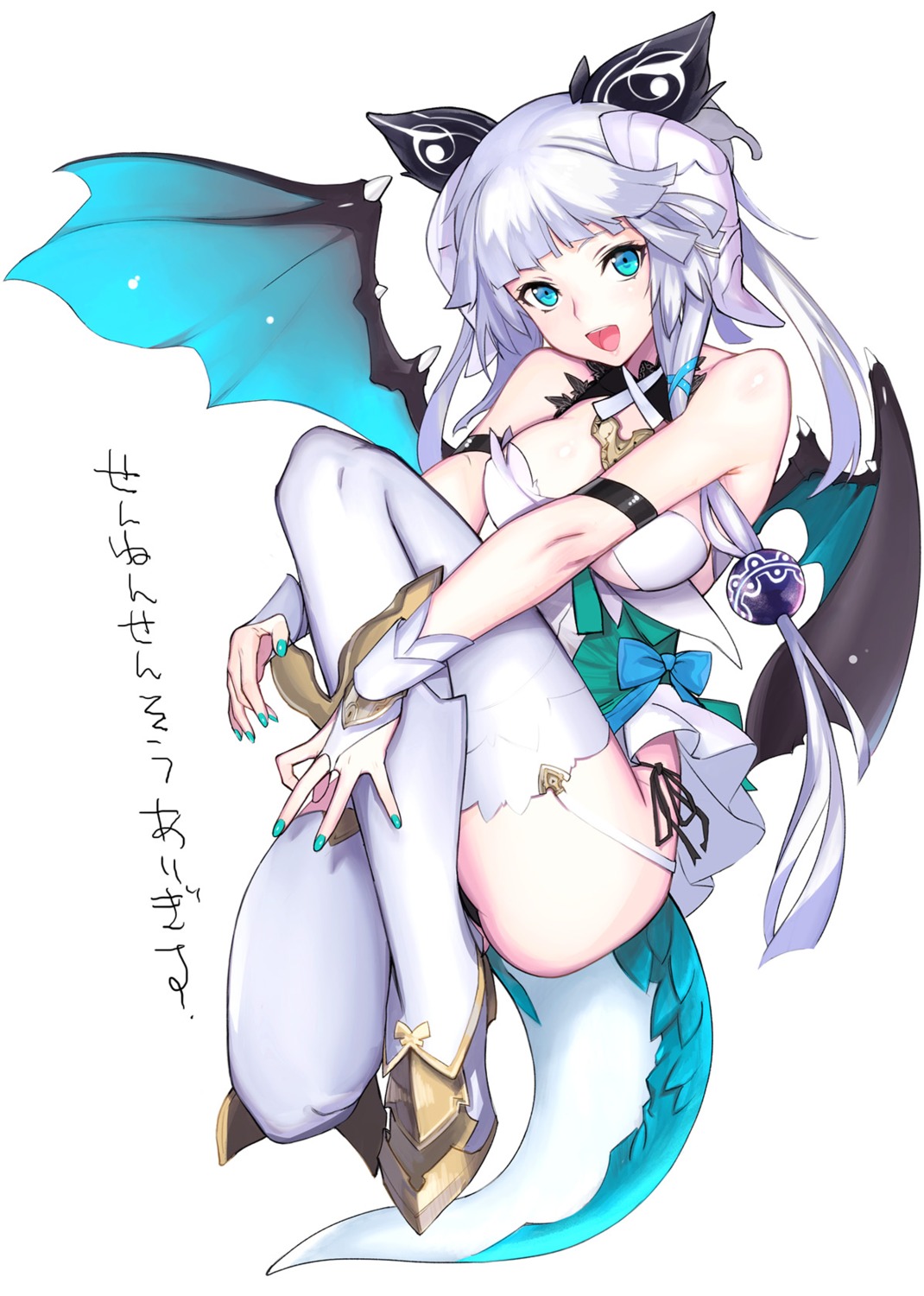 heels horns pantsu sennen_sensou_aigis stockings string_panties tetsu_(kimuchi) thighhighs underboob wings