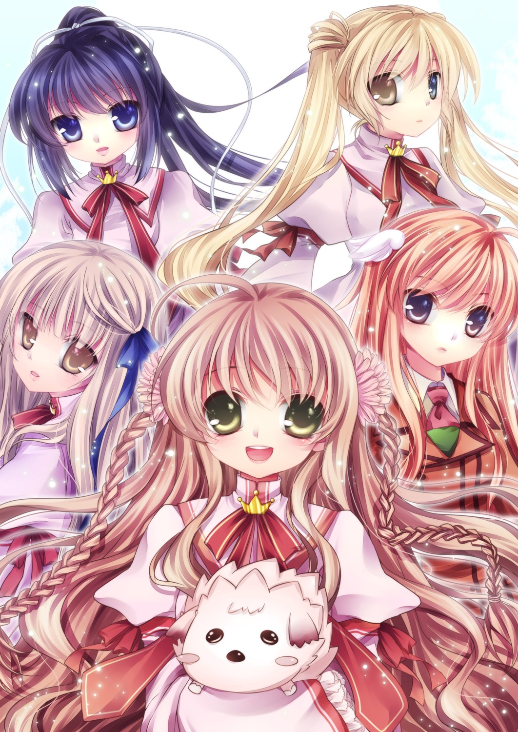 heterochromia kanbe_kotori konohana_lucia mikazuki_sara nakatsu_shizuru ootori_chihaya rewrite seifuku senri_akane