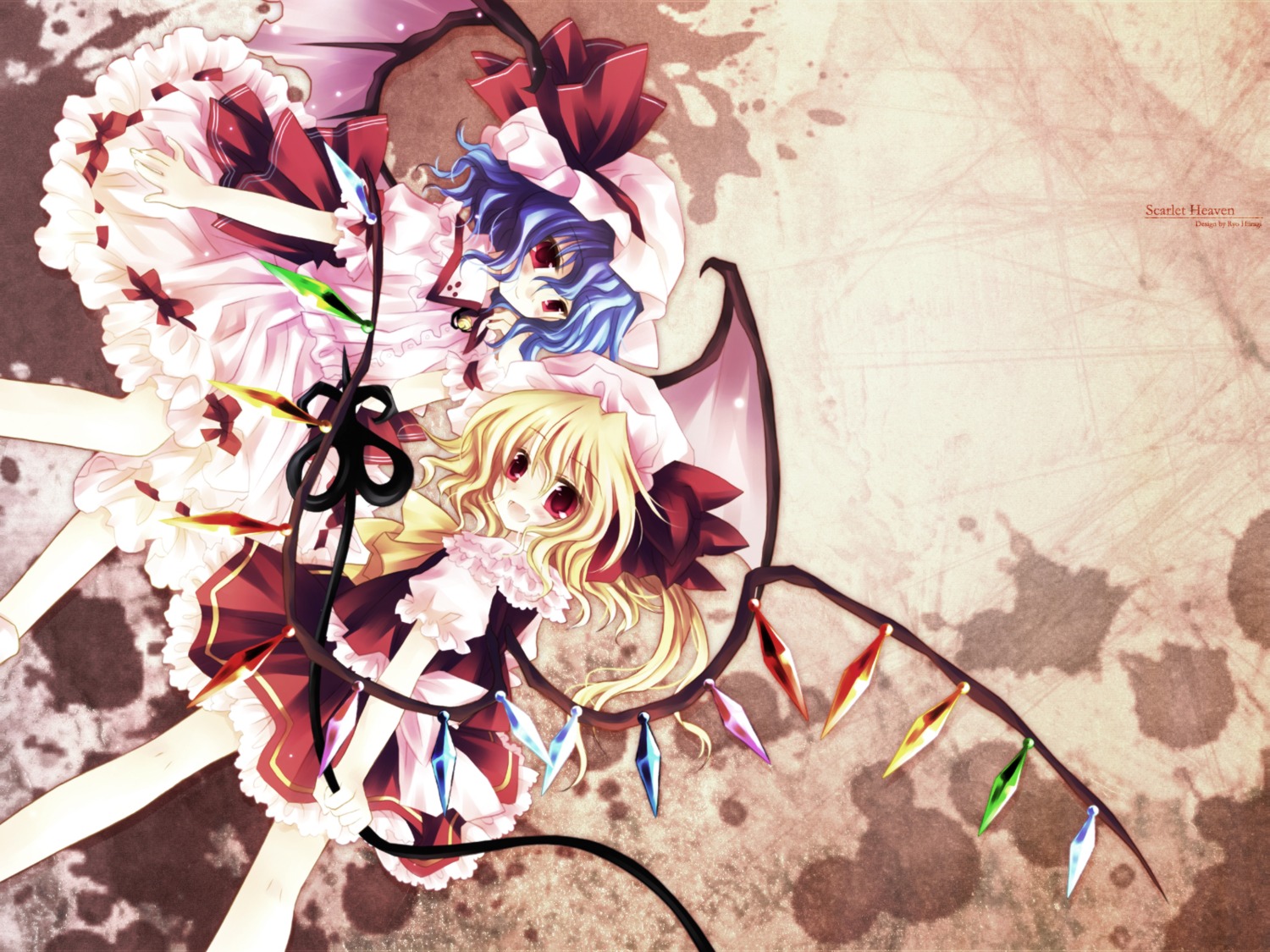 chronolog flandre_scarlet i.s.w remilia_scarlet sakurazawa_izumi touhou wallpaper