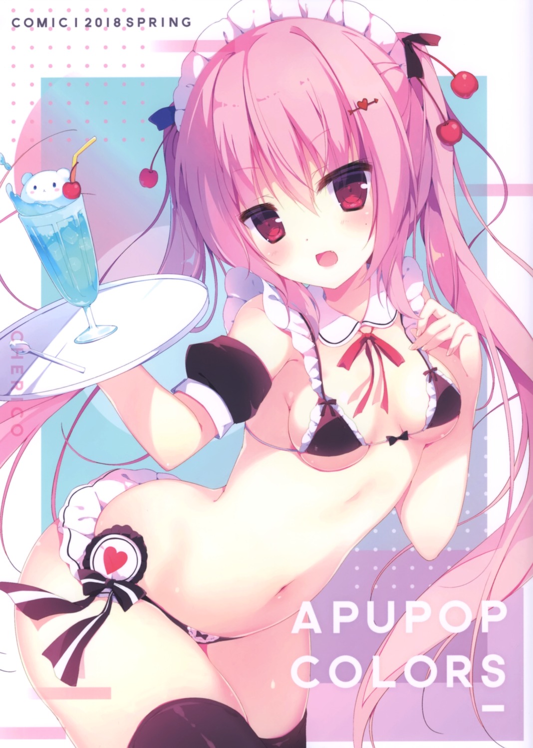 apupop bikini cherico maid muku_(apupop) swimsuits thighhighs