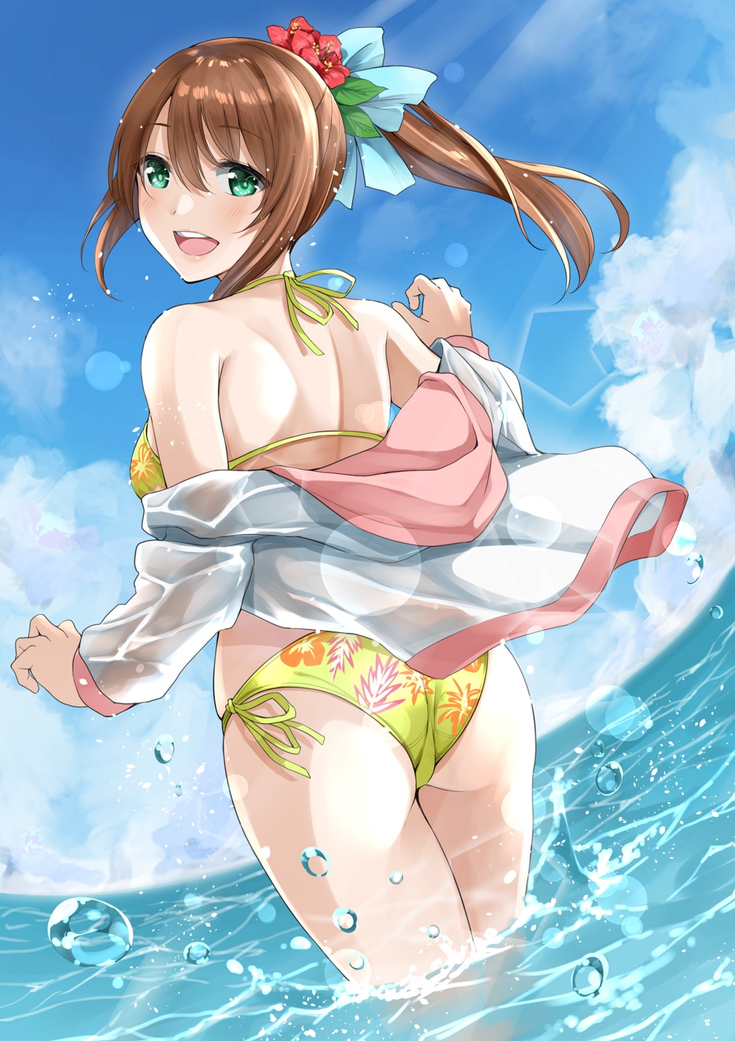 ass bikini open_shirt pieces_4ll see_through swimsuits wet wet_clothes