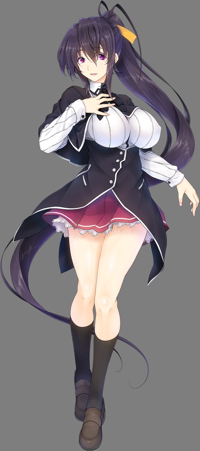 fantasia_re:build highschool_dxd himejima_akeno miyama-zero seifuku skirt_lift transparent_png