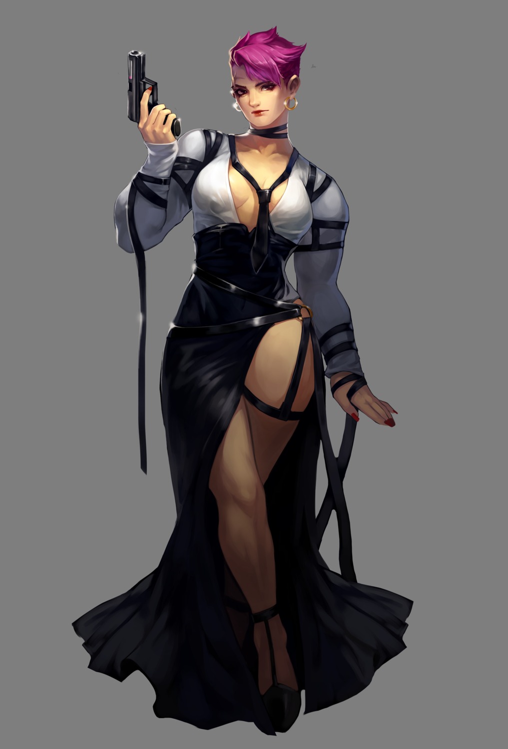 dress garter gun no_bra overwatch transparent_png zarya zzoggomini