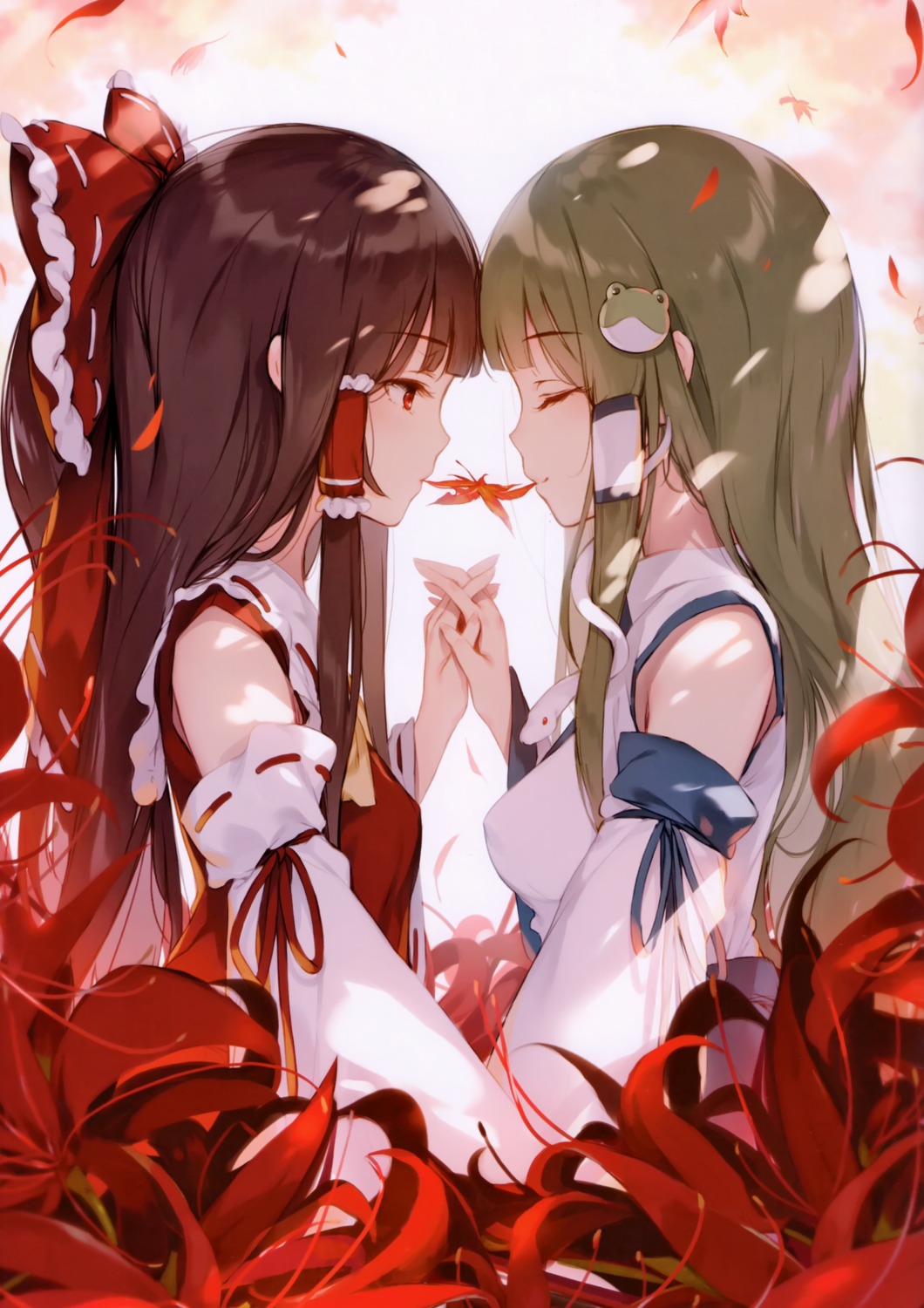 gekidoku_shoujo hakurei_reimu haru_mochi ke-ta kochiya_sanae touhou yuri