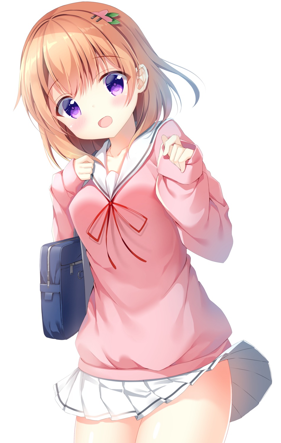 gochuumon_wa_usagi_desu_ka? hoto_cocoa pizzzica seifuku skirt_lift sweater