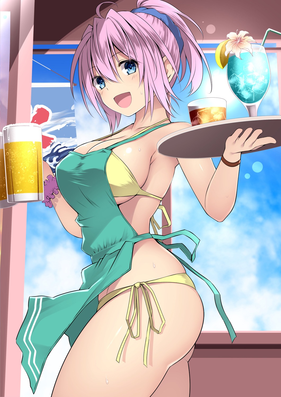 aoba_(kancolle) bikini kantai_collection kuromayu swimsuits waitress