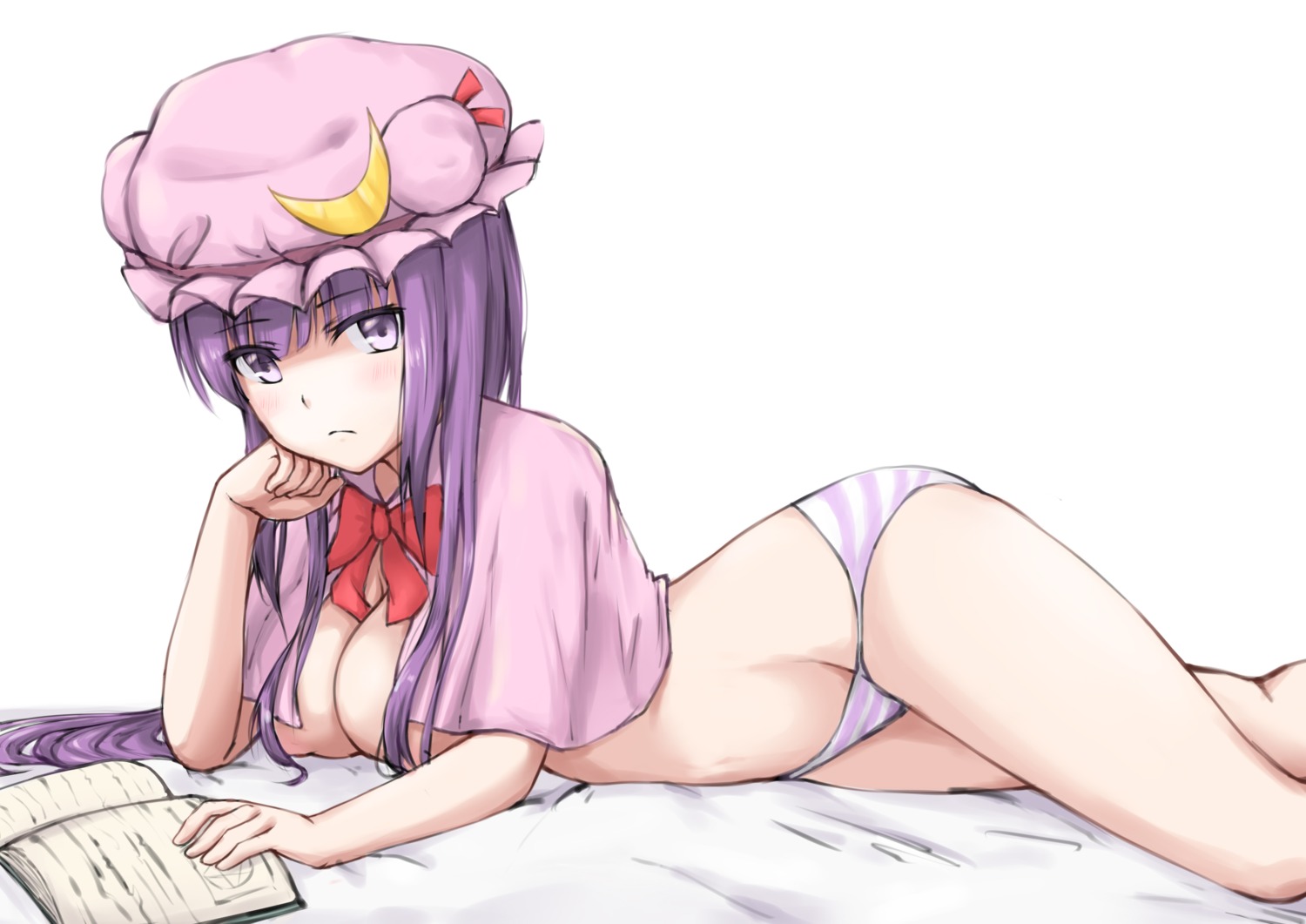 maki_(pixiv9288678) no_bra pantsu patchouli_knowledge shimapan touhou