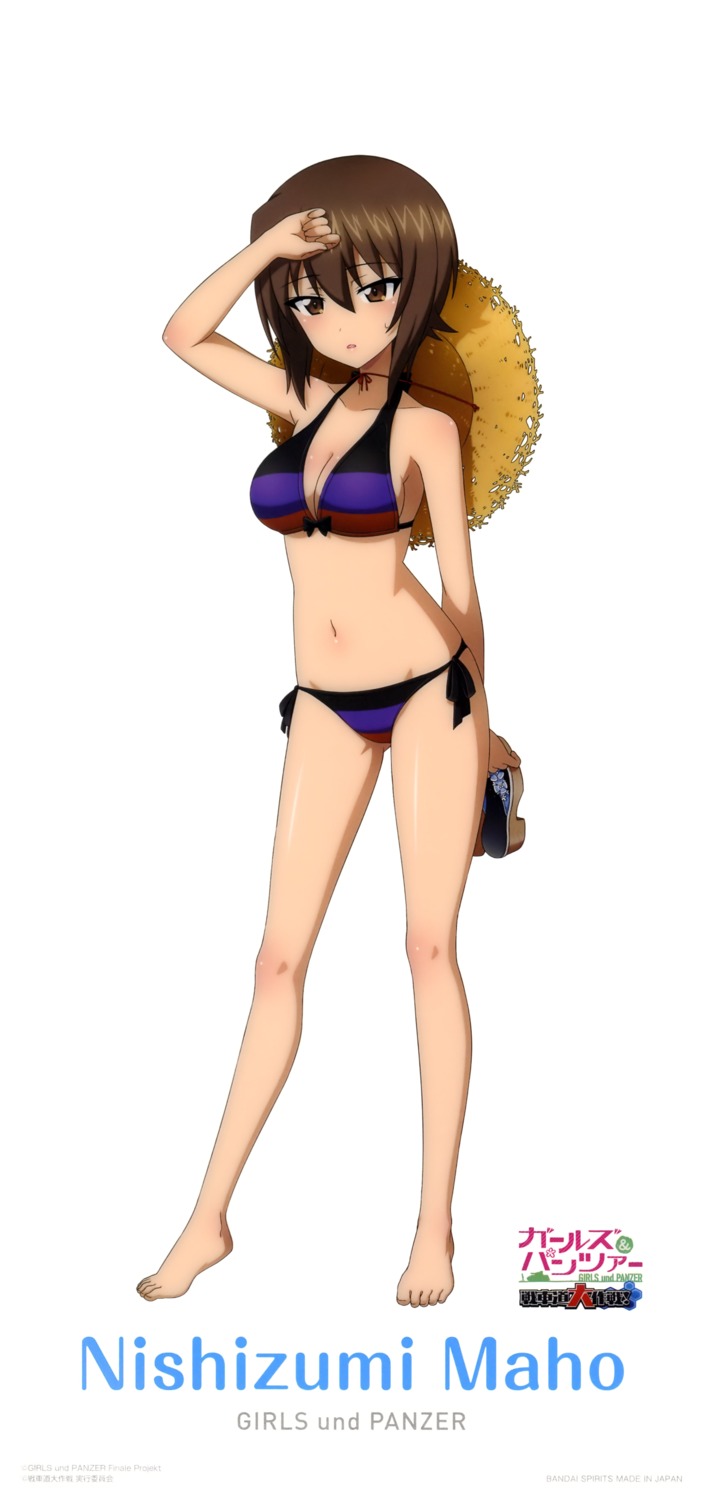 bikini cleavage girls_und_panzer nishizumi_maho swimsuits tagme