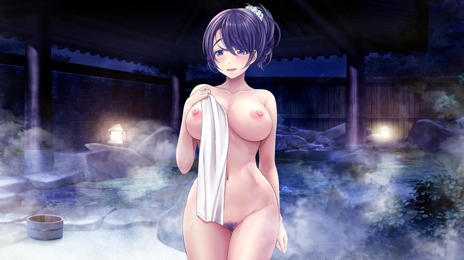 fujimoto_yukino mag_kan naked nipples onsen pubic_hair pussy towel uncensored v-mag