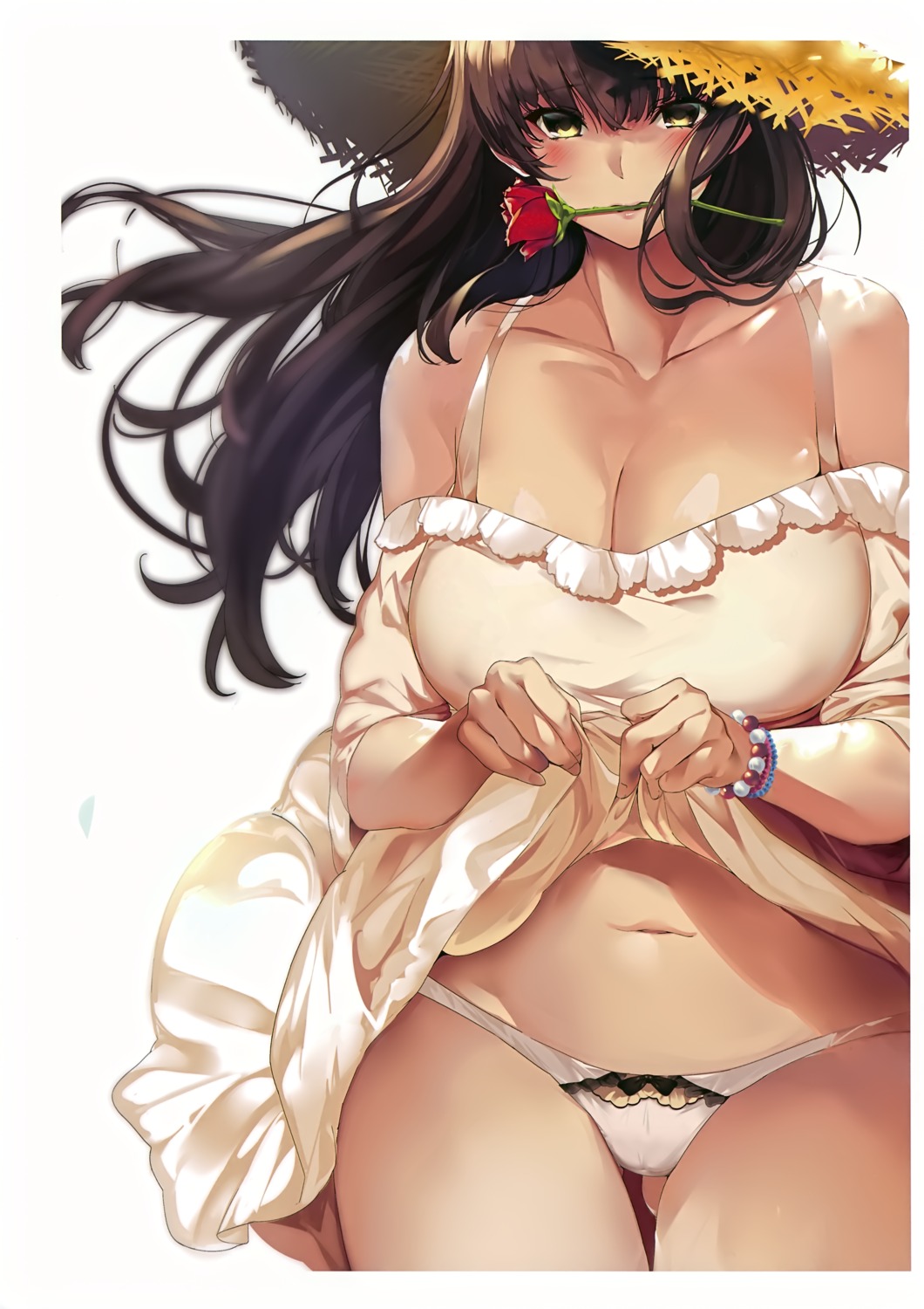 cleavage dress marushin pantsu skirt_lift