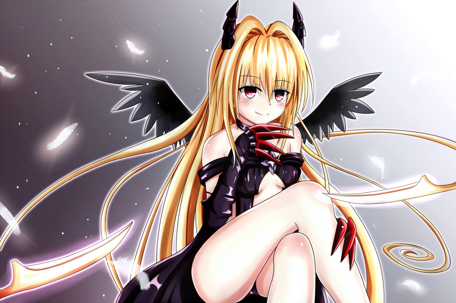 golden_darkness horns to_love_ru to_love_ru_darkness underboob wings xyomouse