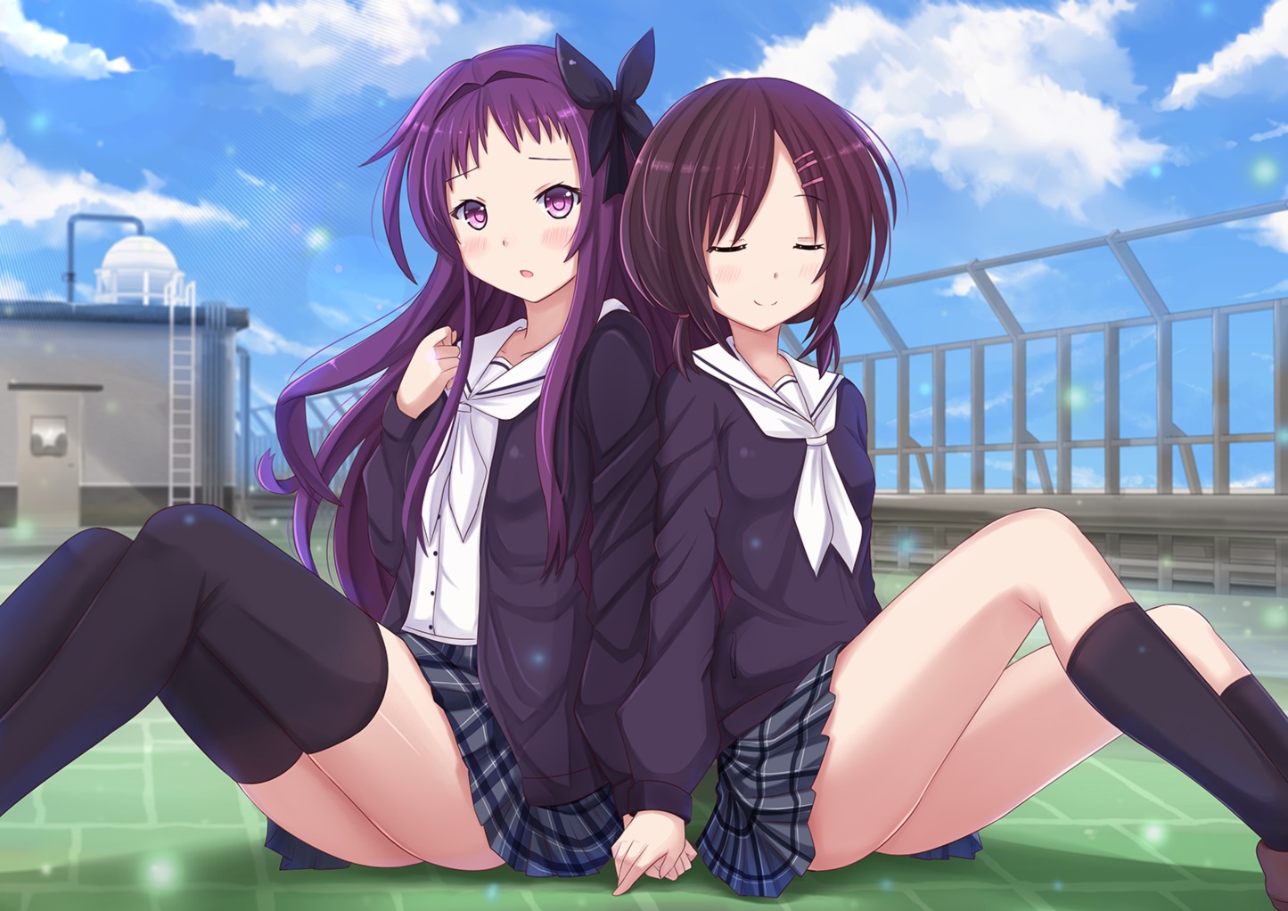 hanayamata kazenokaze sasame_yaya seifuku sekiya_naru thighhighs