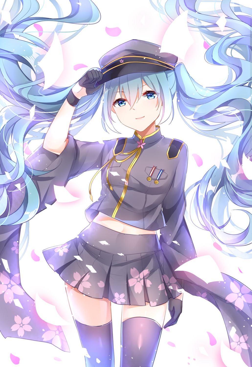 chuo_zi hatsune_miku senbon-zakura_(vocaloid) thighhighs uniform vocaloid