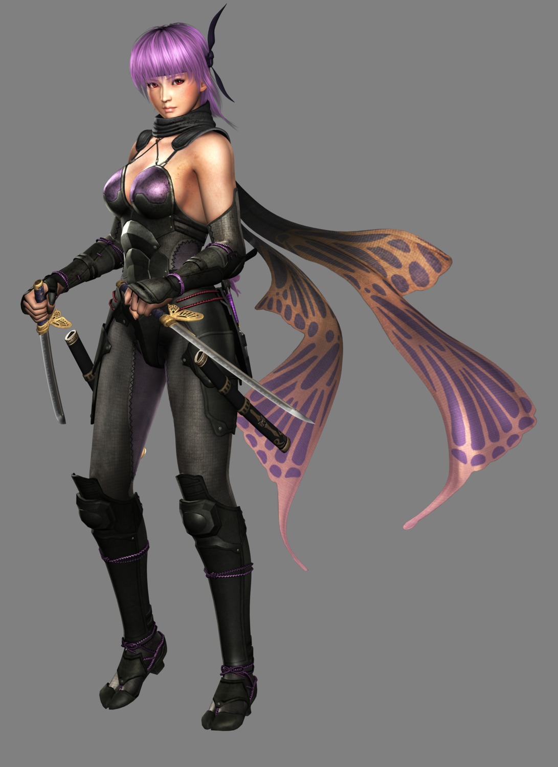 ayane_(doa) bodysuit cg cleavage dead_or_alive koei_tecmo ninja ninja_gaiden ninja_gaiden_2 sword weapon