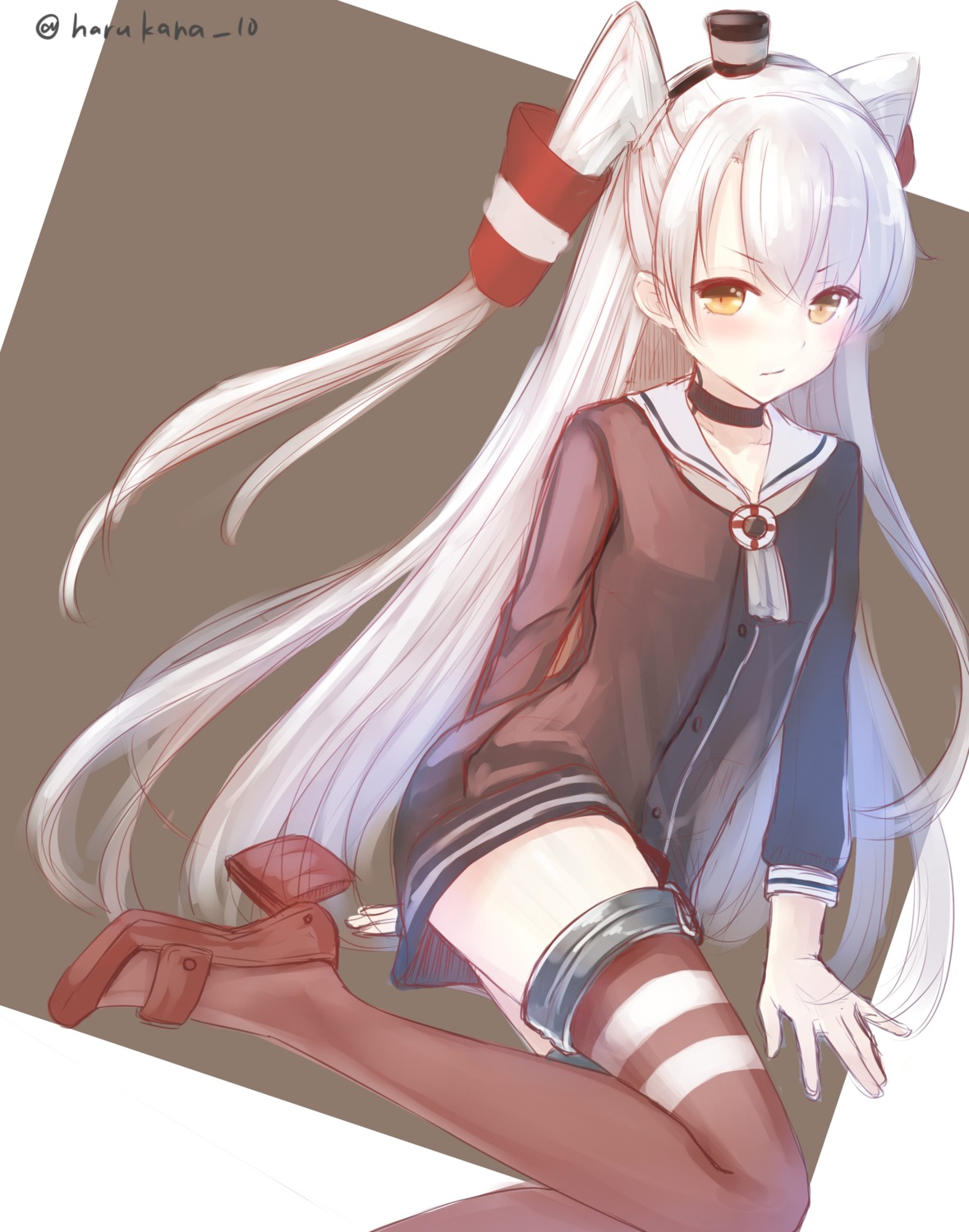 amatsukaze_(kancolle) harukana_(harukana_10) heels kantai_collection seifuku thighhighs