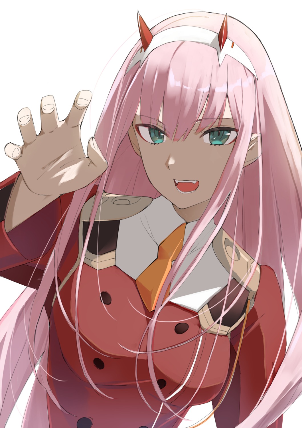 darling_in_the_franxx horns marie_(pixiv31942978) uniform zero_two_(darling_in_the_franxx)