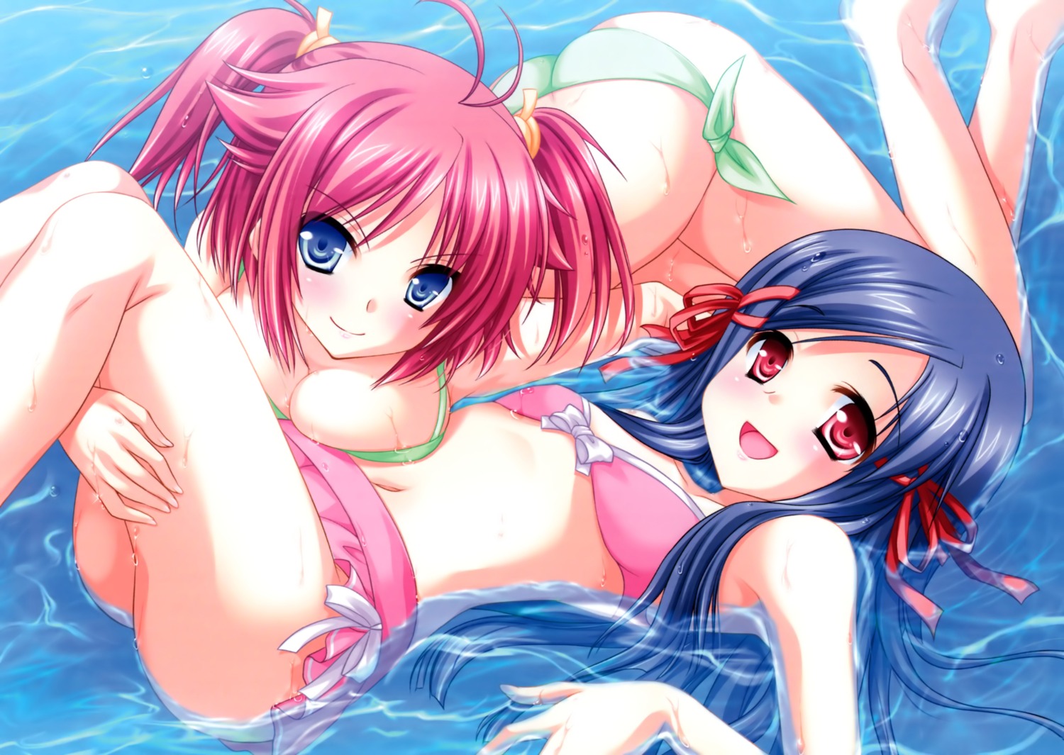 alto_seneka bikini cleavage hiiragi_yuka mizumiya_saori natsuiro_penguin overfiltered swimsuits