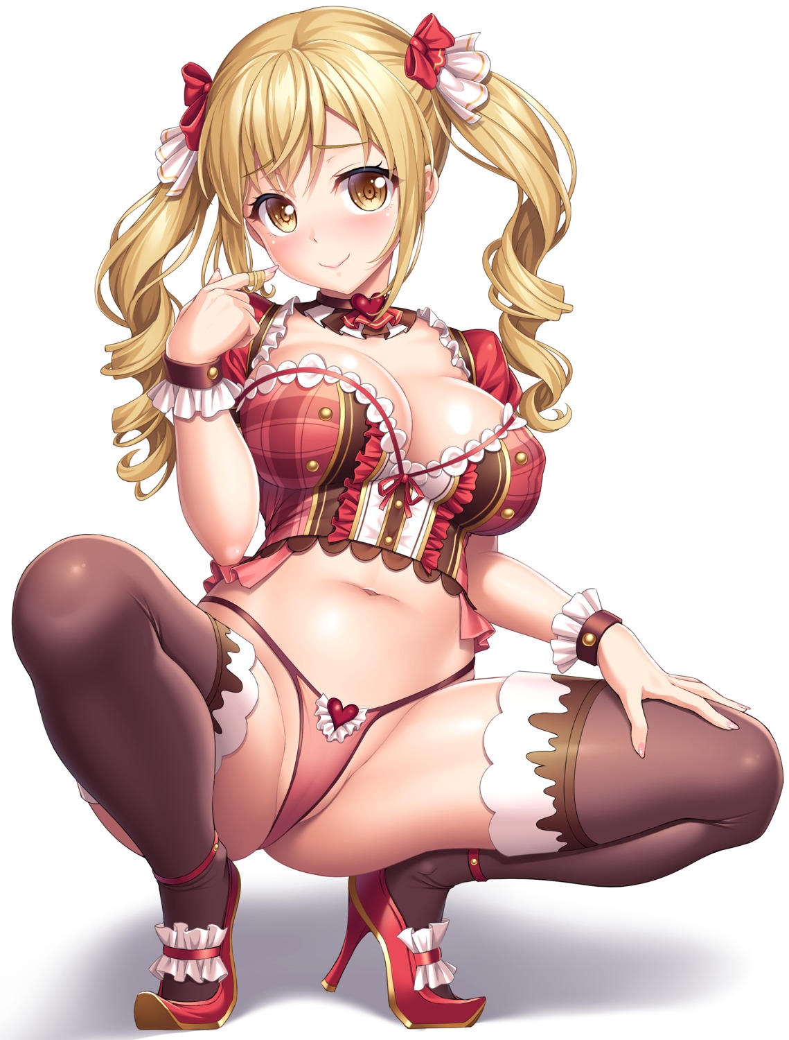 bang_dream! cameltoe cleavage heels ichigaya_arisa lambda_(artist) lingerie pantsu thighhighs thong