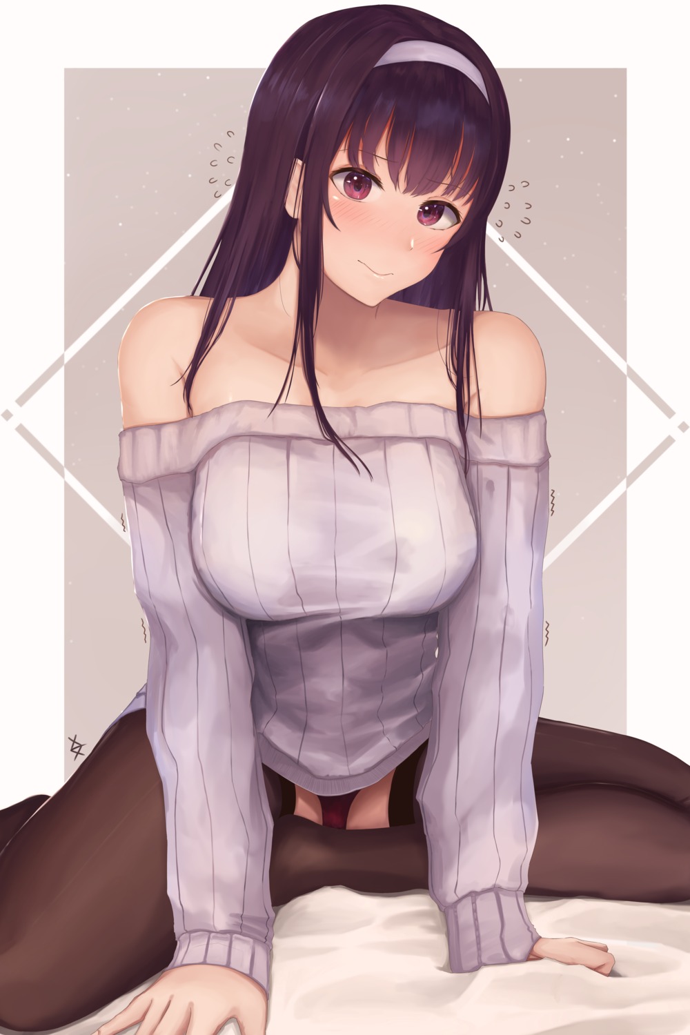 eko.art kasumigaoka_utaha pantsu saenai_heroine_no_sodatekata sweater thighhighs