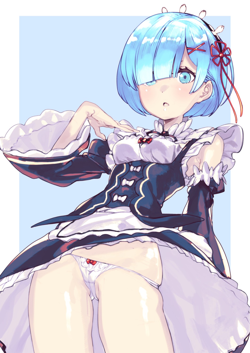 cameltoe maid pantsu re_zero_kara_hajimeru_isekai_seikatsu rem_(re_zero) subachi