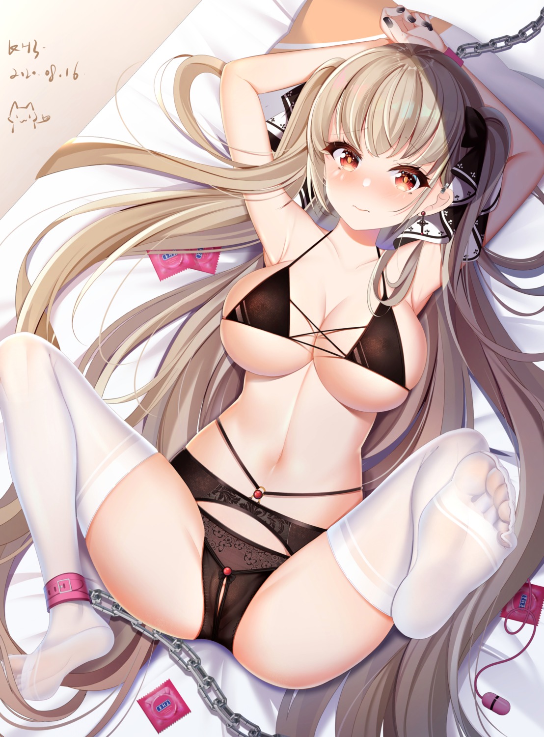 azur_lane bondage bra formidable_(azur_lane) miaogujun pantsu pussy thighhighs