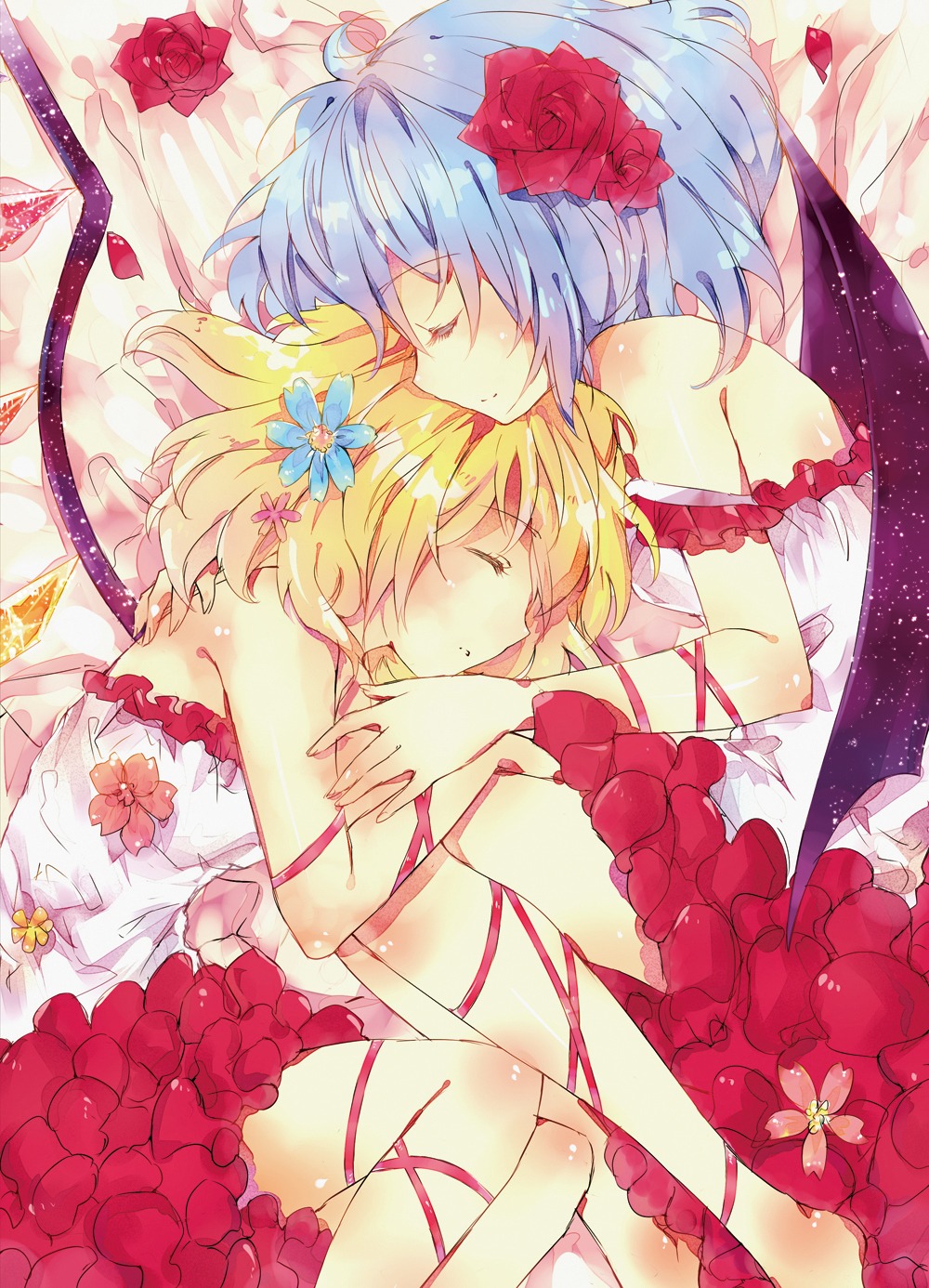 flandre_scarlet mie_lang remilia_scarlet touhou wings