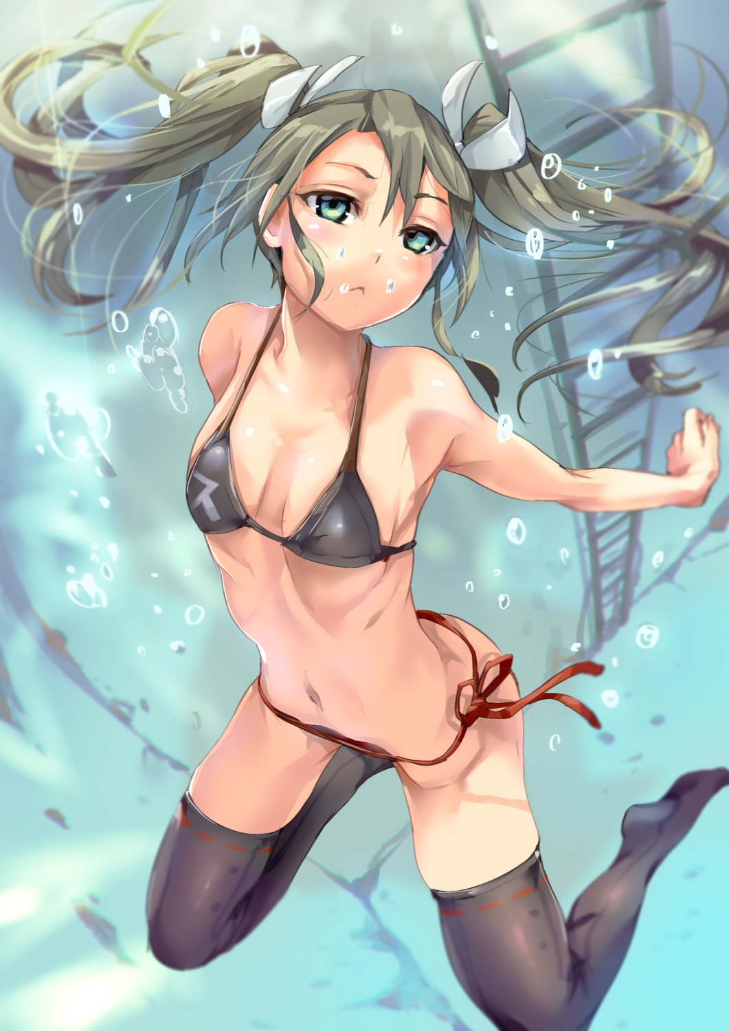 bikini cleavage kantai_collection renji swimsuits thighhighs zuikaku_(kancolle)