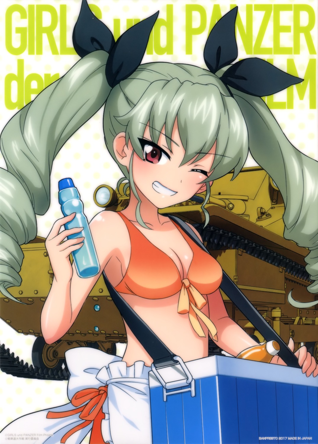 anchovy bikini cleavage girls_und_panzer swimsuits