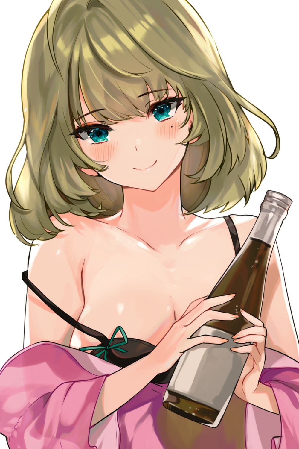 alraco bra japanese_clothes open_shirt takagaki_kaede the_idolm@ster the_idolm@ster_cinderella_girls