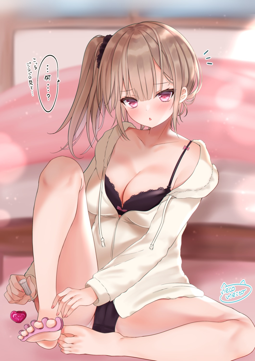 bra cameltoe cleavage feet neco_meito open_shirt pantsu