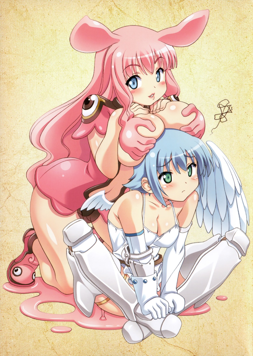 angel cleavage kuuchuu_yousai melona nanael queen's_blade screening thighhighs wings